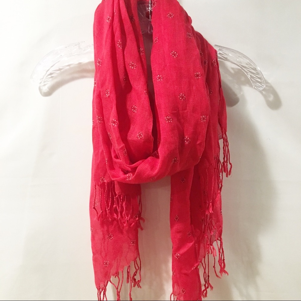 Pink Floral Scarf